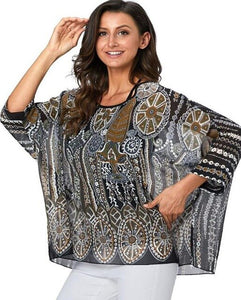 Baharcelin 5XL 6XL Summer Blouse Batwing Sleeve Casual Women Blouse Plus Size Printed Dot Chiffon Beach Top Clothing Clothes