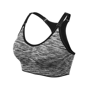 VEQKING Quick Dry Padded Sports Bra,Women Wirefree Adjustable Fitness Top Sport Brassiere,Push Up Seamless Running Yoga Bra