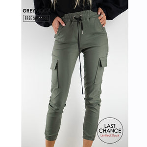 GREYMODA Womens Cargo Pants Joggers Black Cargo Pants White Cargo Pants High Waist Pants Plus Size Streetwear Women Clothes