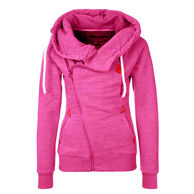 Spring Zipper Warm Fashion Hoodies Women Long Sleeve Hoodies Jackets Hoody Jumper Overcoat Outwear Female Sweatshirts