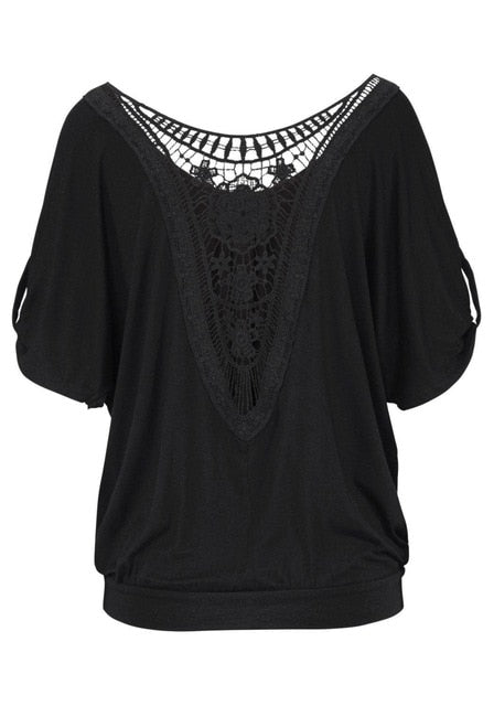 Plus Size 4XL 5XL Harajuku Blouse Shirt Women Summer Womens Tops and Blouses Fashion Clothes Casual Vintage Lace Hollow Clothes