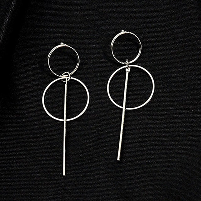 2020 NEW Gold Metal Long Circle Pendant Earings Tassel Earrings for Women  Fashion Jewelry Statement Geometric Voor Vrouwen