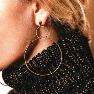 2020 NEW Gold Metal Long Circle Pendant Earings Tassel Earrings for Women  Fashion Jewelry Statement Geometric Voor Vrouwen