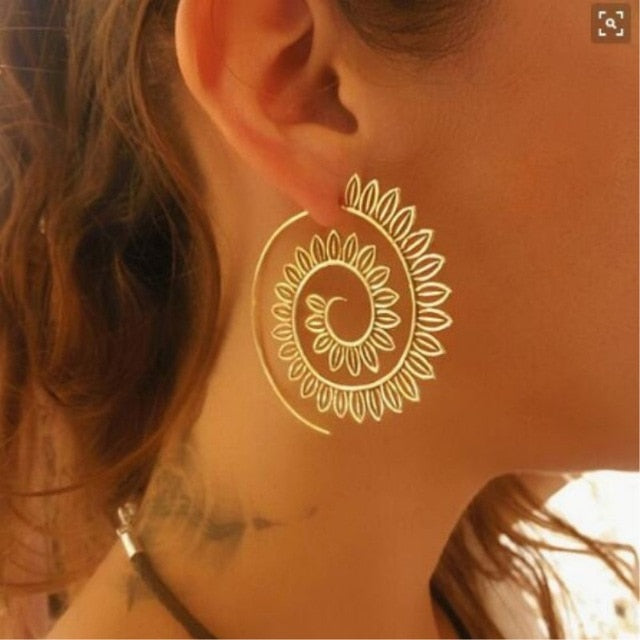 2020 NEW Gold Metal Long Circle Pendant Earings Tassel Earrings for Women  Fashion Jewelry Statement Geometric Voor Vrouwen