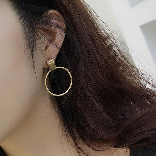 2020 NEW Gold Metal Long Circle Pendant Earings Tassel Earrings for Women  Fashion Jewelry Statement Geometric Voor Vrouwen