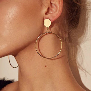 2020 NEW Gold Metal Long Circle Pendant Earings Tassel Earrings for Women  Fashion Jewelry Statement Geometric Voor Vrouwen