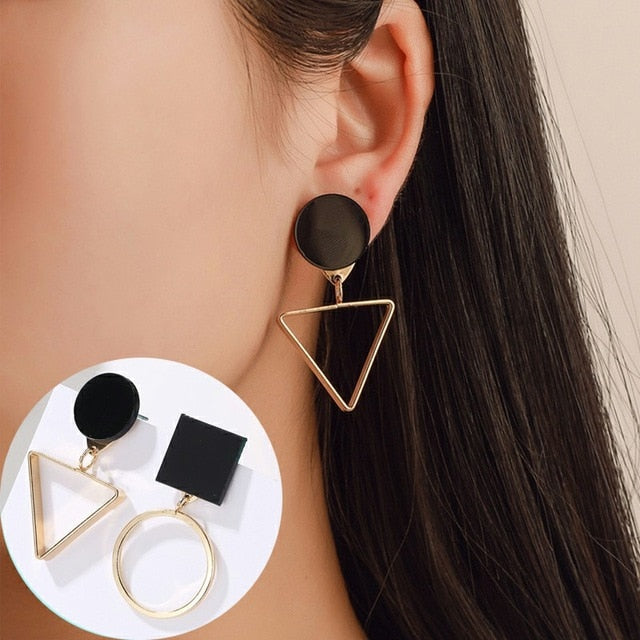 2020 NEW Gold Metal Long Circle Pendant Earings Tassel Earrings for Women  Fashion Jewelry Statement Geometric Voor Vrouwen