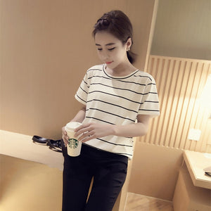 MRMT Stripes Womens T-Shirt V Collar T Shirts Skinny Half Sleeve Clothes Women Slim Under Wear Tshirt Casual Top Tees For Female