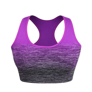 VEQKING Gradient High Stretch Sports Bra for Women,Quick Dry Padded HBack Sports Top,Seamless Yoga Running Fitness Sport Bra Top