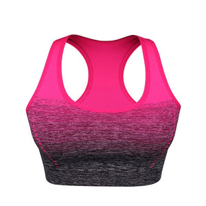 VEQKING Gradient High Stretch Sports Bra for Women,Quick Dry Padded HBack Sports Top,Seamless Yoga Running Fitness Sport Bra Top