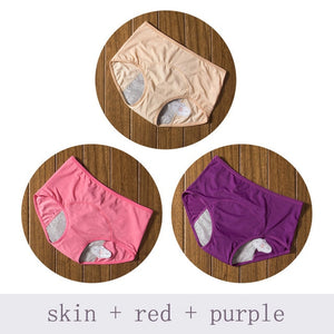 3pcs/Set Menstrual Panties Women Sexy Pants Leak Proof Incontinence Underwear Period Proof Cotton Briefs High Waist Warm Female