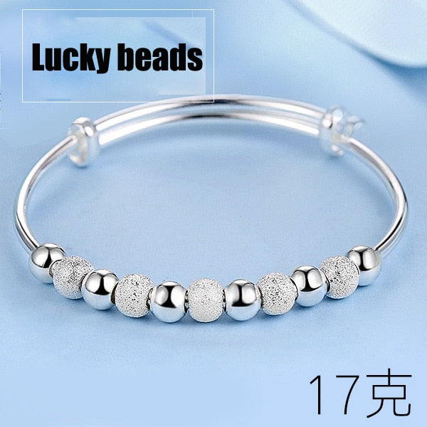 925 Sterling Silver Charm Bracelets & Bangles For Women Silver