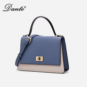 Dante Women Handbags Elegant Smooth Genuine Leather Panelled Shoulder Bags 02005