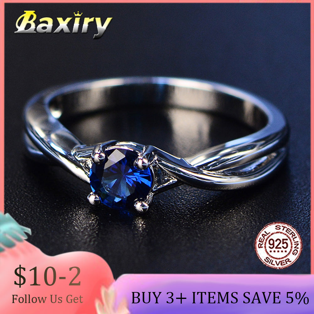 Trendy Gemstones Amethyst Silver Ring Blue Sapphire Ring Silver 925 Jewelry Aquamarine Ring For Women Engagement Rings