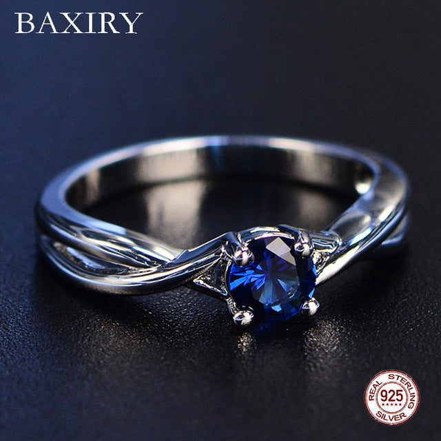 Trendy Gemstones Amethyst Silver Ring Blue Sapphire Ring Silver 925 Jewelry Aquamarine Ring For Women Engagement Rings