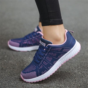 Women Casual Shoes Fashion Breathable Walking Mesh Flat Shoes Woman White Sneakers Women 2019 Tenis Feminino Gym Shoes Sport