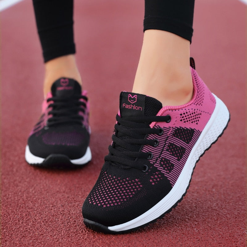 2020 New Women Shoes Flats Fashion Casual Ladies Shoes Woman Lace-Up Mesh Breathable Female Sneakers Zapatillas Mujer Feminino