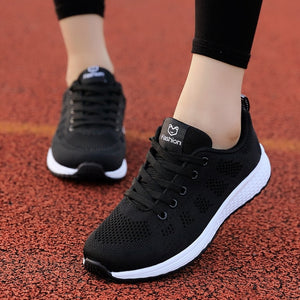 2020 New Women Shoes Flats Fashion Casual Ladies Shoes Woman Lace-Up Mesh Breathable Female Sneakers Zapatillas Mujer Feminino