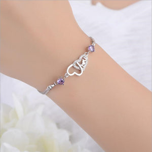 LUKENI Charm Women 925 Silver Bracelets Jewelry Top Quality Crystal Purple Female Anklets Bracelets Accessories Girl Lady Bijou